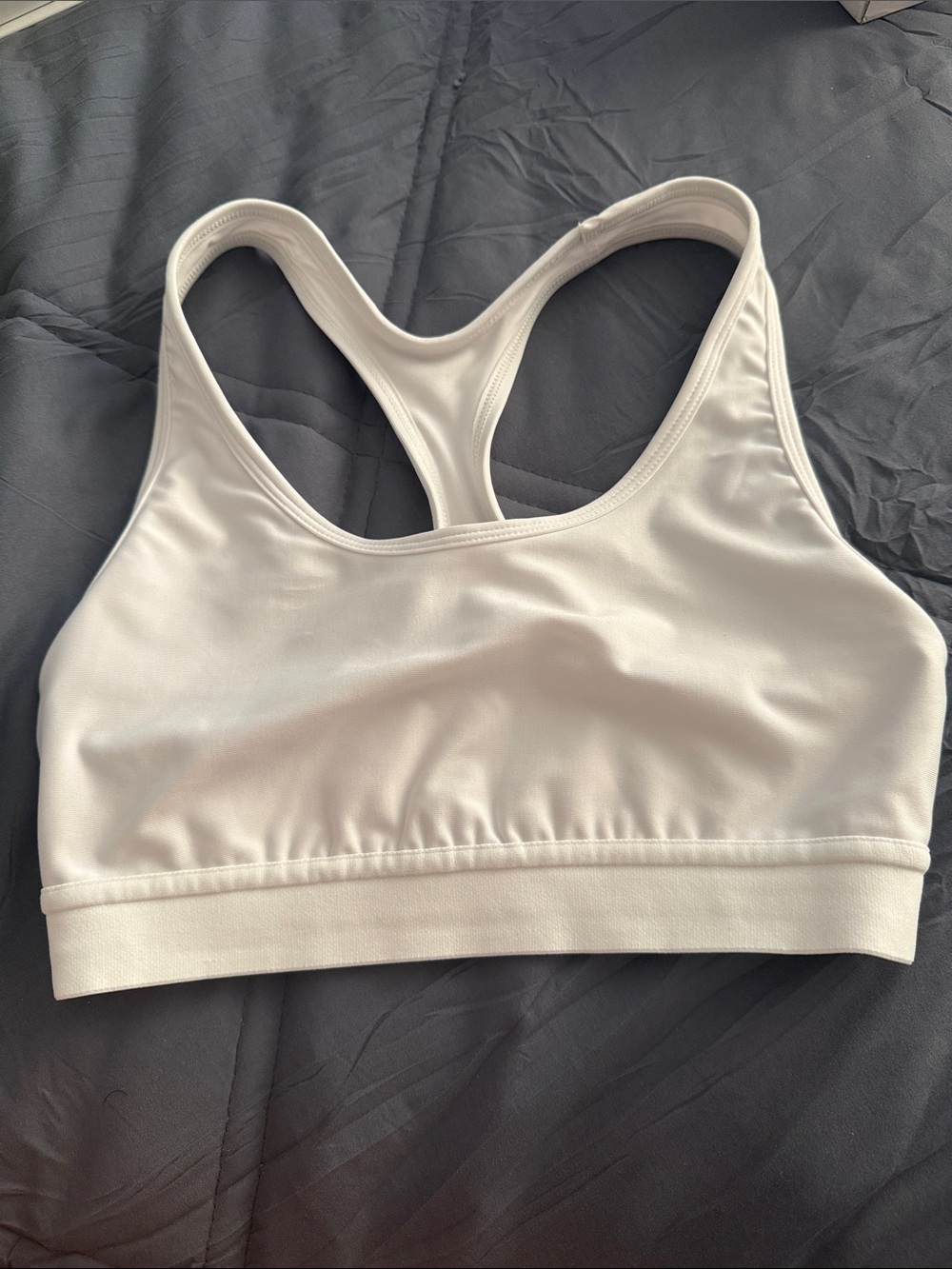White Racerback Sports Bra - Comfortable Support